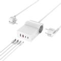 4smarts USB-C/A Power Strip Desk GaN 65W (vit) 6-i-12 grenuttag med 2x USB, 2x USB-A, 2x strömanslutning
