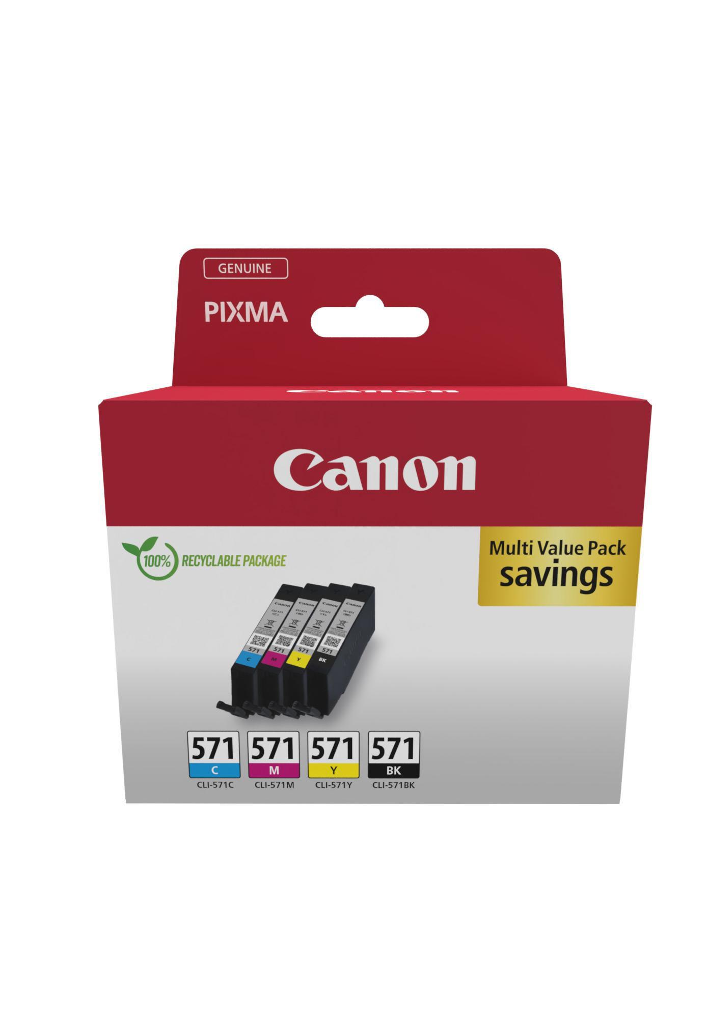 Canon - Pack 4 cartouches CLI-571 (Cyan/Magenta/Jaune/Noire)