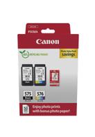 Canon PG-575/CL-576 Photo Paper Value Pack - 2-pack - svart, farge (cyan, magenta, gul) - original - blekkpatron/papirsett