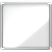 NOBO - Lukket nyhedstavle - vægmonterbar - 6 x A4 - metal - magnetisk - udendørs - hvid
