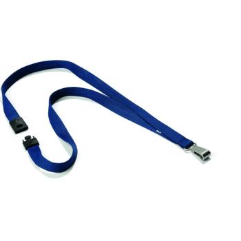 DURABLE Textile Lanyard for Name Badges 440mm Soft Midnight Blue (Pack 10) - 812728 (812728)