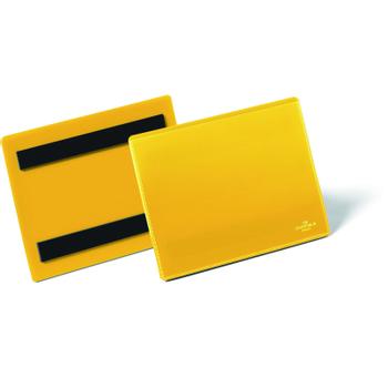 DURABLE lagerlomme m/magnet A6 tværformat gul (175604)