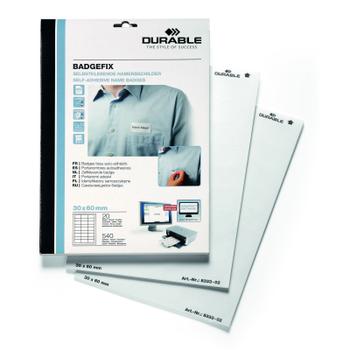 DURABLE navneetiketter 30x60mm hvid (833302)