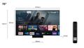 TCL 75" C849 Mini LED 4K Google TV 144Hz QLED Mini LED, 4K UHD, Google TV, 144 Hz Motion Clarity Pro, Onkyo 2.1-lyd (75C849)