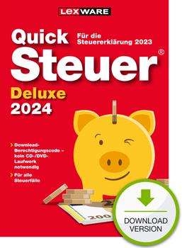 LEXWARE Quicksteuer Deluxe 2024 - 1 Device, bis zu 5 SteuererklÃ¤rungen - ESD-DownloadESD (06815-2015)
