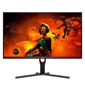 AOC C Gaming U32G3X/BK - LED monitor - gaming - 32" (31.5" viewable) - 3840 x 2160 4K UHD (2160p) @ 144 Hz - IPS - 1000:1 - 1 ms - 2xHDMI, 2xDisplayPort - speakers - black, red (U32G3X/BK)