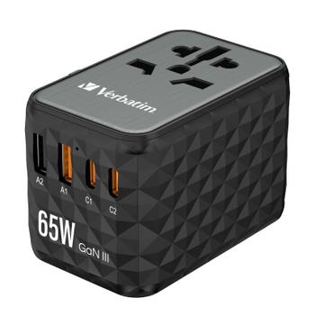 Verbatim UTA-05 GaN 65W reiselader 2 x USB-C, 2 x USB-A (32120)