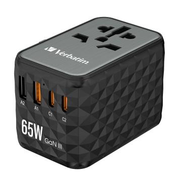Verbatim UTA-05 GaN 65W reiselader 2 x USB-C, 2 x USB-A (32120)