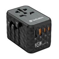 Verbatim UTA-05 GaN 65W reiselader 2 x USB-C, 2 x USB-A