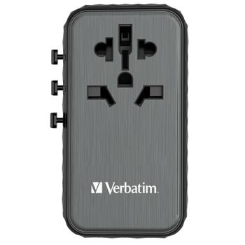 VERBATIM UTA-06 GaN III Universal Travel Adapter with 2 x USB-C PD (32121)