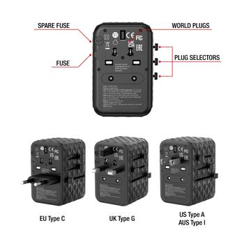 Verbatim UTA-05 GaN 65W reiselader 2 x USB-C, 2 x USB-A (32120)