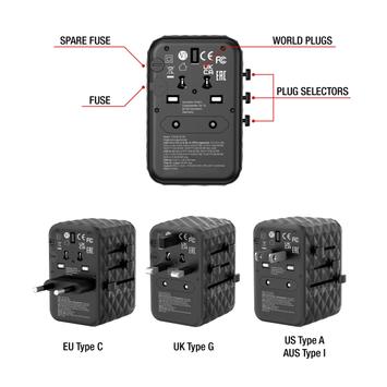Verbatim UTA-05 GaN 65W reiselader 2 x USB-C, 2 x USB-A (32120)