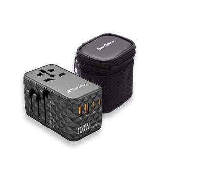 VERBATIM UTA-06 GaN III Universal Travel Adapter with 2 x USB-C PD (32121)