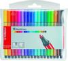 STABILO Pen 68 Fibre Tip Pen 1mm Line Assorted Colours (Wallet 20) - 6820-04