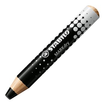 STABILO MARKdry Drywipe Marker Pencil for use on Whiteboards Black (Pack 5) 648/46 (648/46)