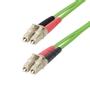 STARTECH 2m 6ft LC to LC UPC OM5 Multimode Fiber Optic Cable Duplex Zipcord 100G Networks LSZH Fiber Patch Cord