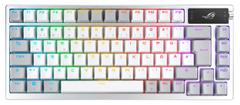 ASUS ROG AZOTH MOONLIGHT WHITE 75% Wireless DIY Custom RGB Gaming Keyboard, NX Red Switches, OLED Display, PBT