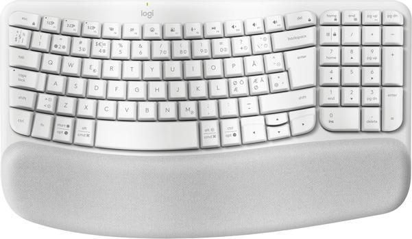 Logitech Wave Keys - tastatur - med polstret håndleddstøtte - QWERTY - elfenbenshvit (920-012299)