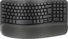Logitech Wave Keys - tastatur - med polstret håndleddstøtte - QWERTY - grafitt