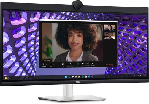 DELL 34 Curved Video Conferencing Monitor P3424WEB 86.71cm 34.14inch IPS 3440x1440 60Hz 21:9 300cd/m2 HDMI DP USB (DELL-P3424WEB)