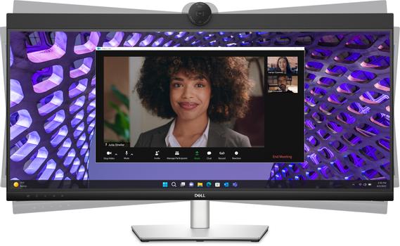 DELL 34 Curved Video Conferencing Monitor P3424WEB 86.71cm 34.14inch IPS 3440x1440 60Hz 21:9 300cd/m2 HDMI DP USB (DELL-P3424WEB)