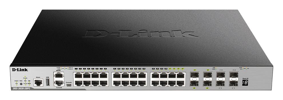 D-LINK 28-Port Layer 3 Gigabit PoE Stack Switch (SI) (DGS-3630-28PC/SI)