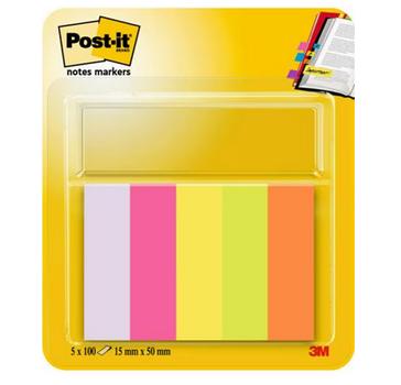 3M Post-it Indexfaner 15x50 papir ass. neon (5) (7100172770*6)