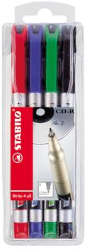 STABILO Write-4-All Fine Permanent Marker 0.7mm Line Assorted Colours (Wallet 4) - 156/4 (156/4)