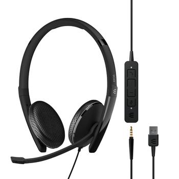 EPOS ADAPT 165 USB II - Headset - on-ear - wired - USB, 3.5 mm jack - black - Optimised for UC (1000916)