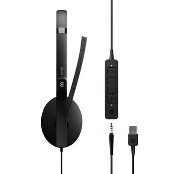 EPOS ADAPT 165 USB II - Headset - on-ear - wired - USB, 3.5 mm jack - black - Optimised for UC (1000916)