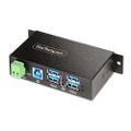 STARTECH 4-Port Managed USB Hub - Heavy Duty Metal Industrial Housing ESD & Surge Protection - USB 5Gbps - Wall/Desk/Din-Rail Mo