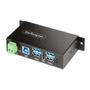 STARTECH 4-Port Managed USB Hub - Heavy Duty Metal Industrial Housing ESD & Surge Protection - USB 5Gbps - Wall/Desk/Din-Rail Mo