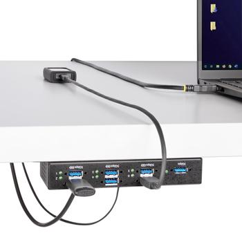 STARTECH 7-Port Managed USB Hub - Heavy Duty Metal Industrial Housing ESD & Surge Protection - USB 5Gbps - Wall/ Desk/ Din-Rail Mo (5G7AINDRM-USB-A-HUB)