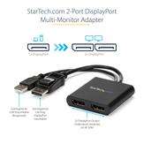 StarTech 2-Port Multi Monitor Adapter, DisplayPort 1.2 MST Hub, Dual 4K 30Hz or 1080p, USB Bus Powered, Video Splitter for Extended Desktop Mode on Windows Only, DP to 2x DP MST Hub - Multi Stream Transport (M (MSTDP122DP)