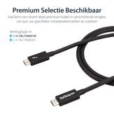 StarTech 20Gbps Thunderbolt 3 Cable - 3.3ft/1m - Black - 4k 60Hz - Certified TB3 USB-C to USB-C Charger Cord w/ 100W Power Delivery (TBLT3MM1M) - Thunderbolt-kabel - USB-C (hann) til USB-C (hann) - Thunderbolt (TBLT3MM1M)