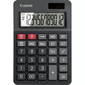 CANON AS-120II EMEA HB Mini Calculator Solar and Battery 75.4x23.8 Display window Black (4722C002AA)