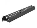 DELOCK 19? Cable Management Routing Panel with 2 openings 1U black