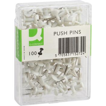 QConnect push pins Æsk/100 stk hvid (KF15272)