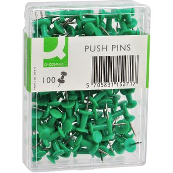 QConnect push pins  Æsk/100 stk grøn (KF15271)