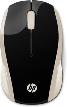 HP 200 - Mus - højre- og venstrehåndet - optisk - trådløs - 2.4 GHz - trådløs modtager (USB) - silkeguld - for OMEN X by 17 17 (2HU83AA)
