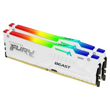 KINGSTON FURY Beast 32GB DIMM 5200MT/s DDR5 CL40 Kit of 2 White RGB XMP (KF552C40BWAK2-32)