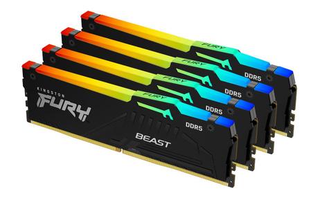 Kingston FURY Beast - DDR5 - sett - 128 GB: 4 x 32 GB - DIMM 288-pin - 5200 MHz / PC5-41600 (KF552C40BBAK4-128)