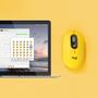 LOGITECH POP with Emoji Ambidextrous 4000 DPI 4 Buttons Bluetooth Wireless Optical Mouse Blast Yellow (910-006546)