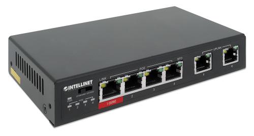 INTELLINET INT 6-Port Fast Ethernet Switch with 4 PoE Ports (1 x High-P (561686)