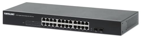 INTELLINET INT Network Switch, 24-Port, 2 SFP Ports, Gigabit (561877)