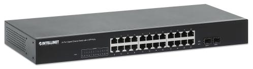 INTELLINET INT Network Switch, 24-Port, 2 SFP Ports, Gigabit (561877)