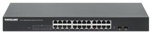 INTELLINET INT Network Switch, 24-Port, 2 SFP Ports, Gigabit (561877)