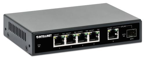 INTELLINET INT 5-Port Gigabit Ethernet PoE+ Switch with SFP Port (561822)
