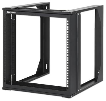 INTELLINET 19" Wall Mount 9U 2-Post Open Frame Network Rack, Flatpa (716185)