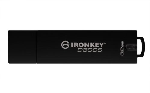 KINGSTON IronKey D300S - USB flash drive - encrypted - 32 GB - USB 3.1 Gen 1 - FIPS 140-2 Level 3 - TAA Compliant (IKD300S/32GB)